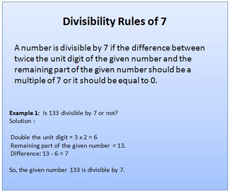 7 divisibility|Divisibility Rule of 7 (Rules and Examples) .